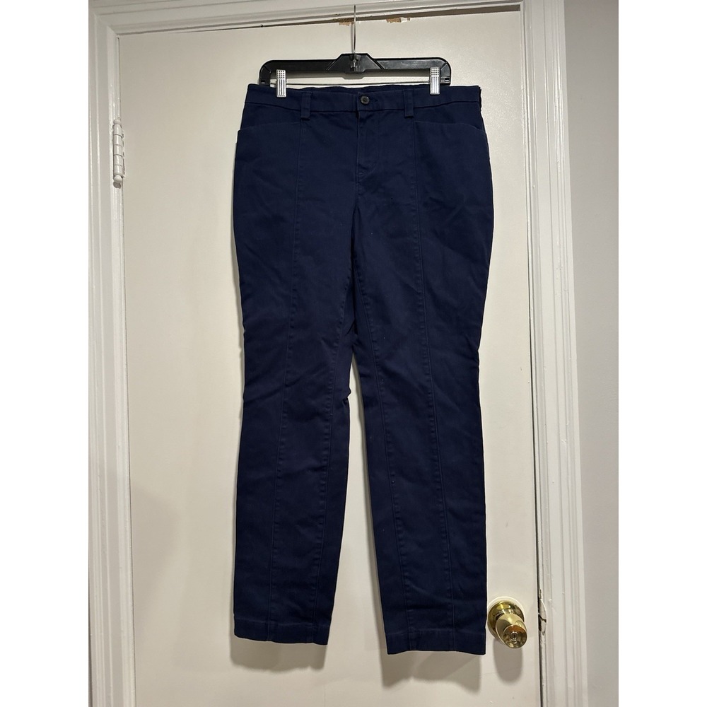 Duluth Trading Co Pants Womens 12 x 29 Navy Blue Classic Straight Leg Workwear